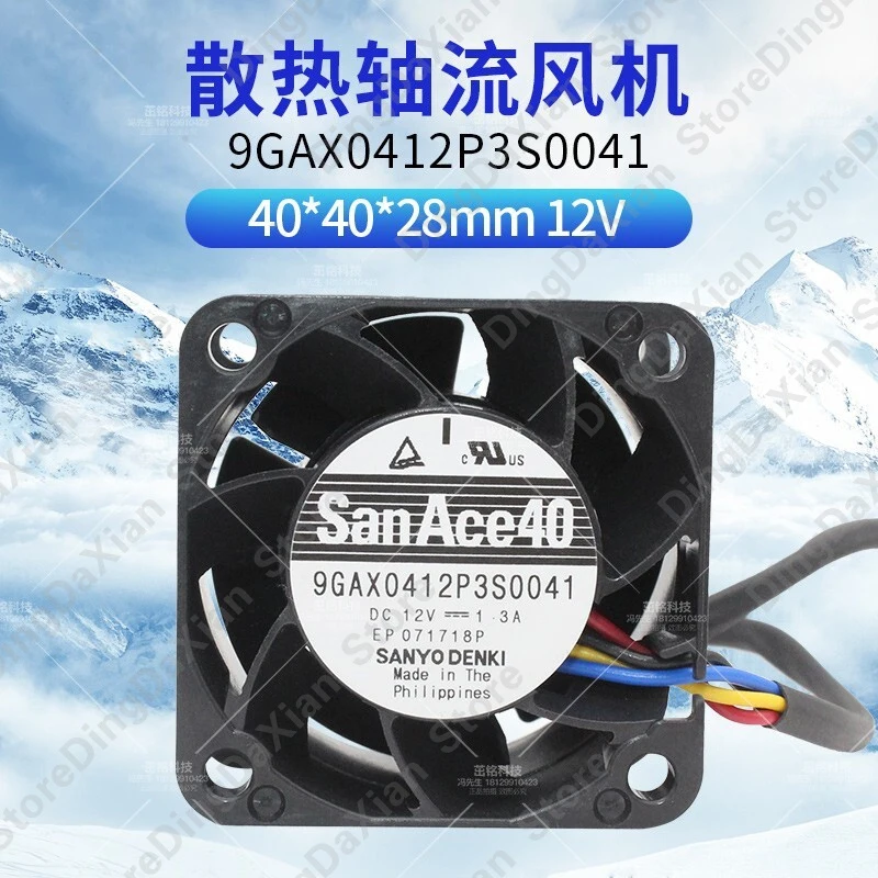 

D 1PCS For Sanyo 9GAX0412P3S0041 4028 12V 1.3A server power supply cooling fan
