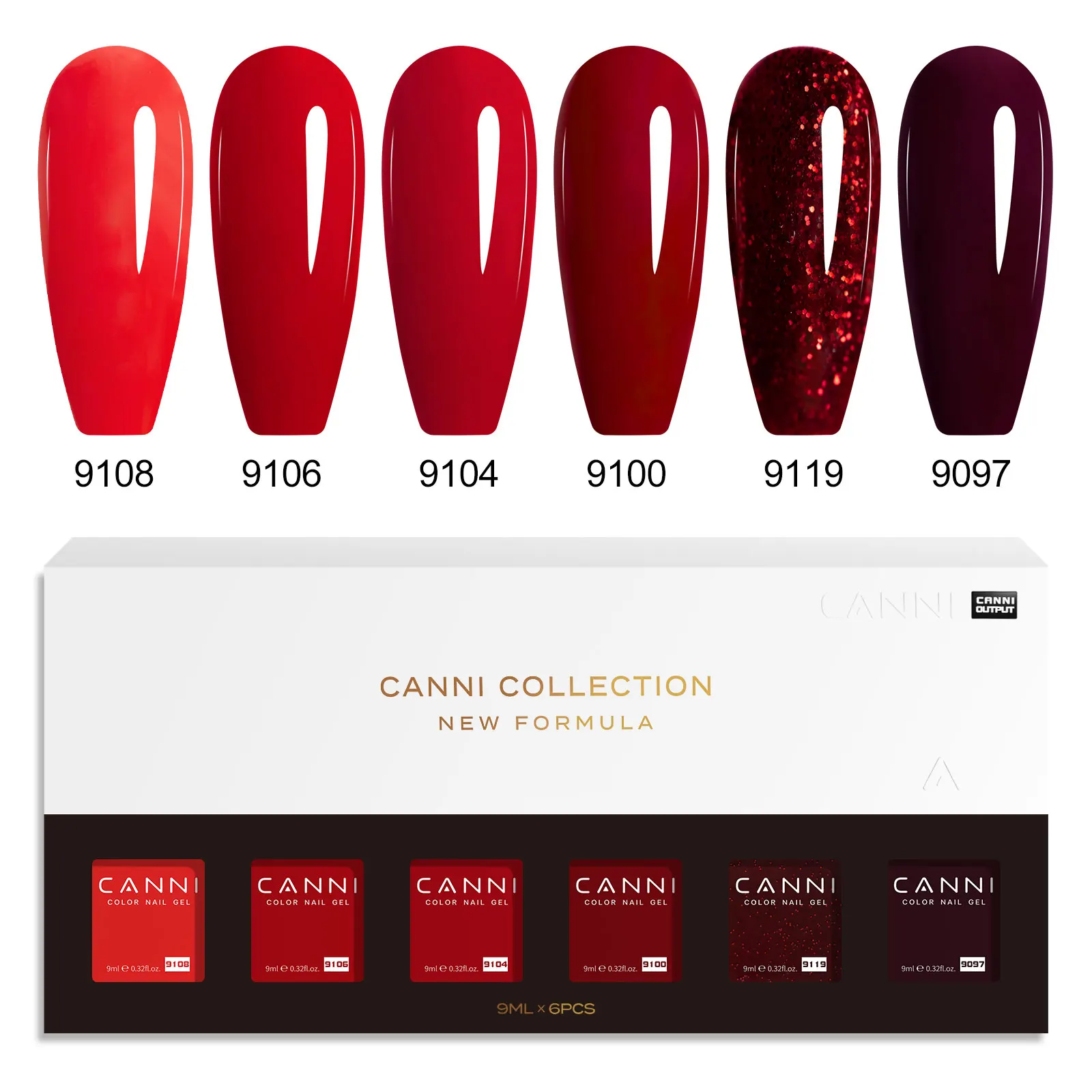 6pcs/kit CANNI HEMA TPO FREE Nail Gel Polish Set Gorgeous Color Semi Permanent Soak off UV LED Gel Nail Varnish Christmas Gift