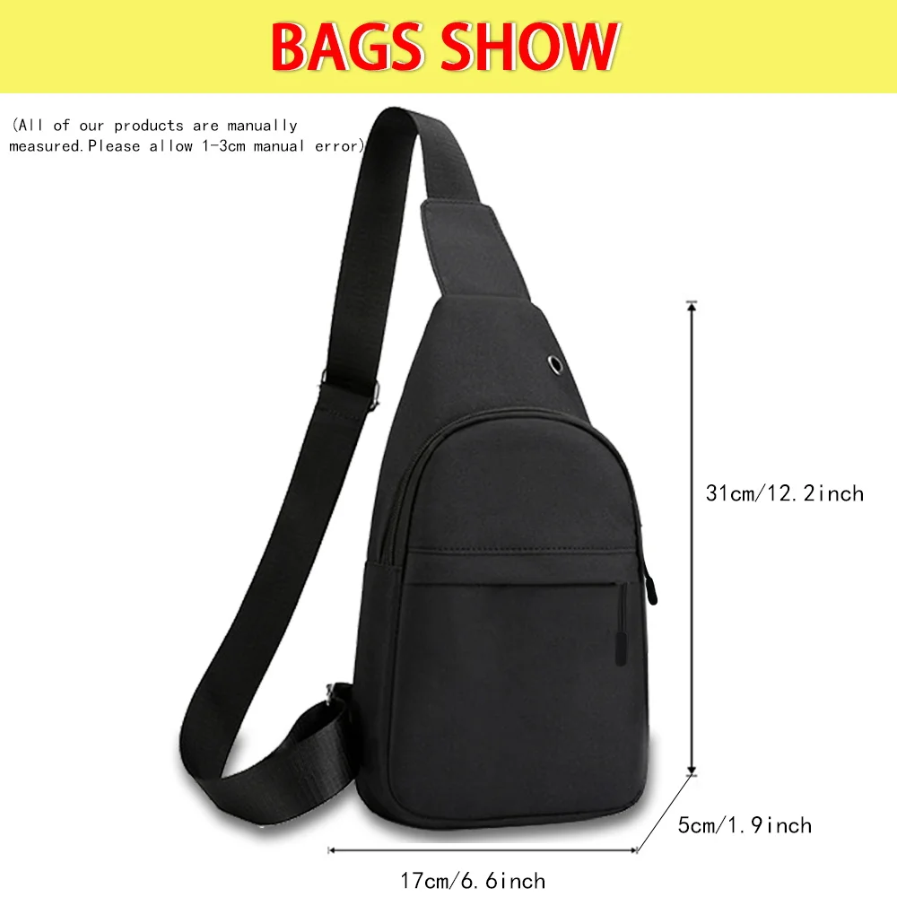 Men Chest Bags Multifunction Fashion Canvas Eco Crossbody Pouch Outdoor Travel Sling Shoulder Bag Messenger Pack Maitresse Print