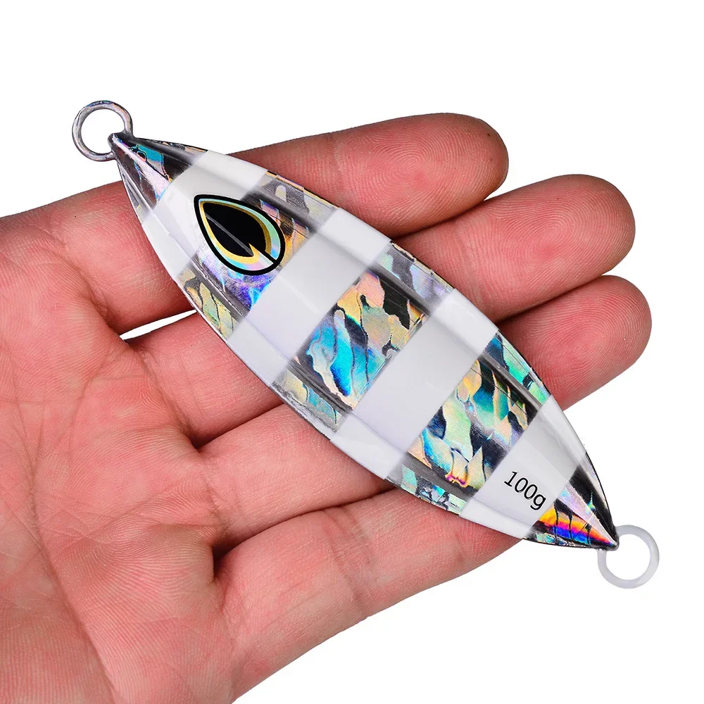 

5Pcs/Set 40g60g80g100g200g Luminous Jigging Fishing Lure Metal Jig Spoon Pesca Shore Lures Fish Tuna Bait Saltwater Sea