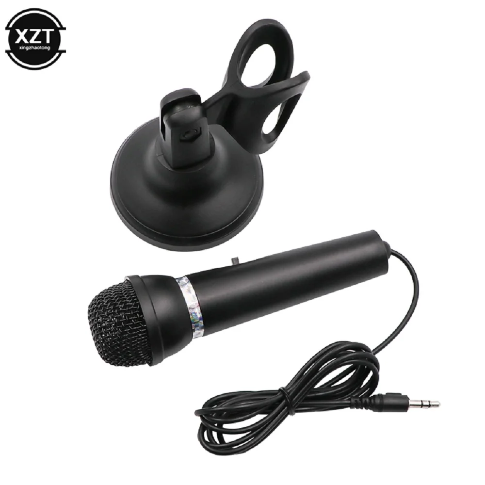 3.5mm Karaoke Microphone Handheld Professional Wired Dynamic Microphone Clear Voice Mic for Singing Recording With Base