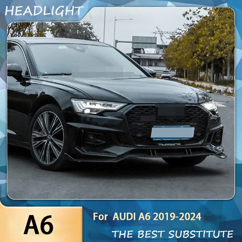 2 pcs Car Lights For Audi A6L A6 C8 Headlights 2019 2020 2021 2022 2023 2024 A6 C8 LED Head light DRL Dynamic turn signal Lights