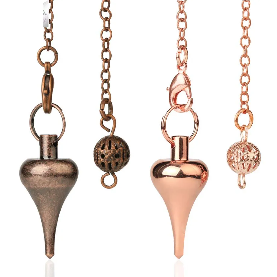 Copper Metal Spinning Top Pendulum For Dowsing Divination Energy Meditation Scrying Witchcraft Pendulums Tool Spiritual Pendulos