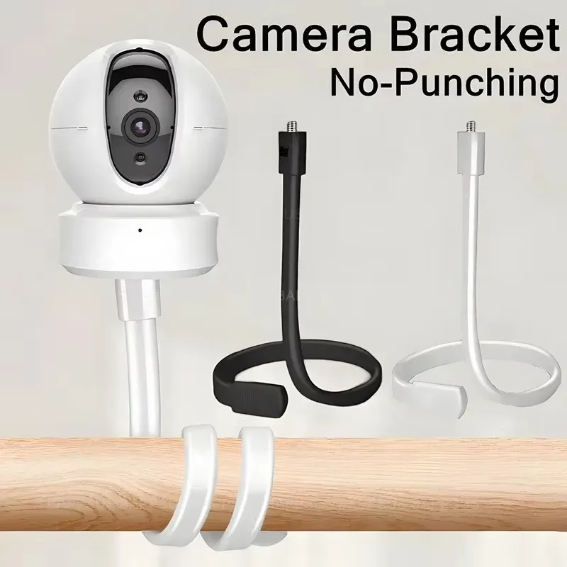 1/4 Thread Gooseneck Holder Camera Stand Multifunctional Bracket Silicone Baby Monitor Stand Adjustable Bracket for Baby Monitor