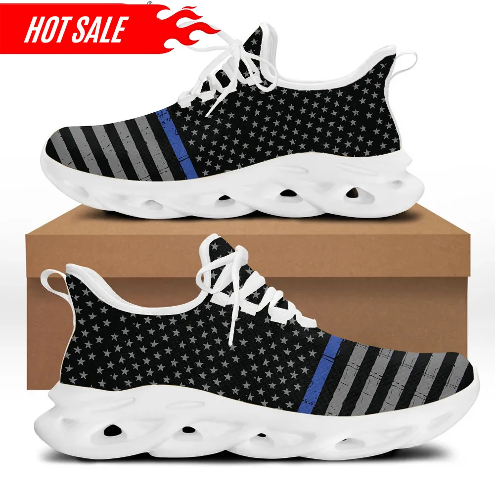 American Flag Design Sneakers Women Unisex Patriotic US Lace-Up Shoes Spring Travel Knit Hiking Sneakers Daily Flats