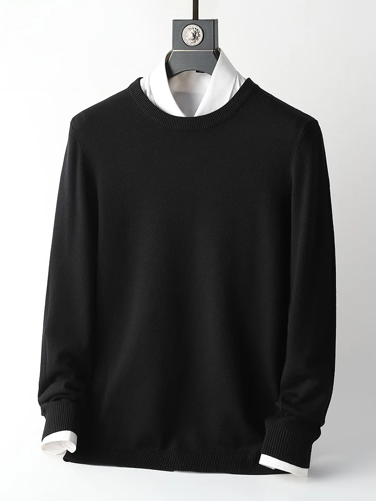 

Мужской вязаный свитер Lormen, круглый пуловер Ne, повседневный базовый топ на осень-зиму, с мягкой талией, стандартного кроя, Long Sve