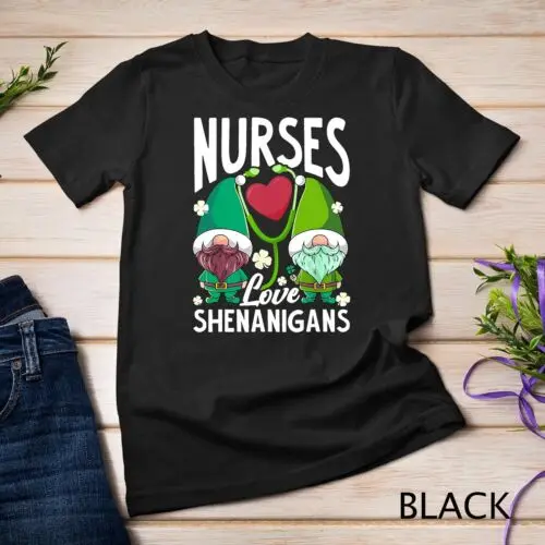 Nurses Love Shenanigans Shirt Gnome St Patricks Day Nurse T-Shirt Unisex T-shirt