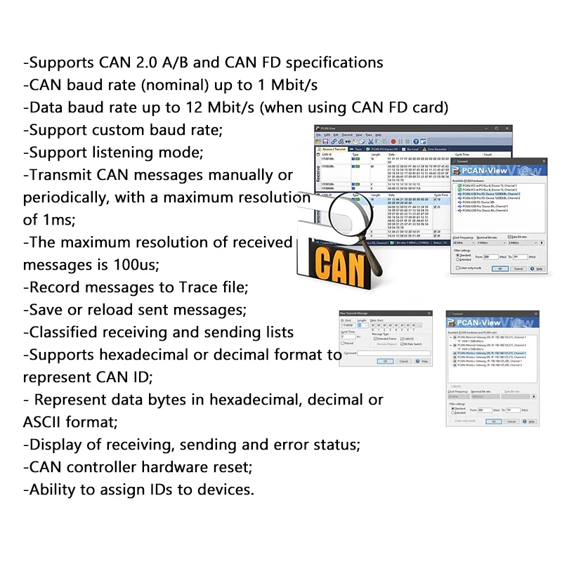 PCAN-USb Compatible with Original Peak Model Ipeh-002022/002021 CAN Bus Analyzer