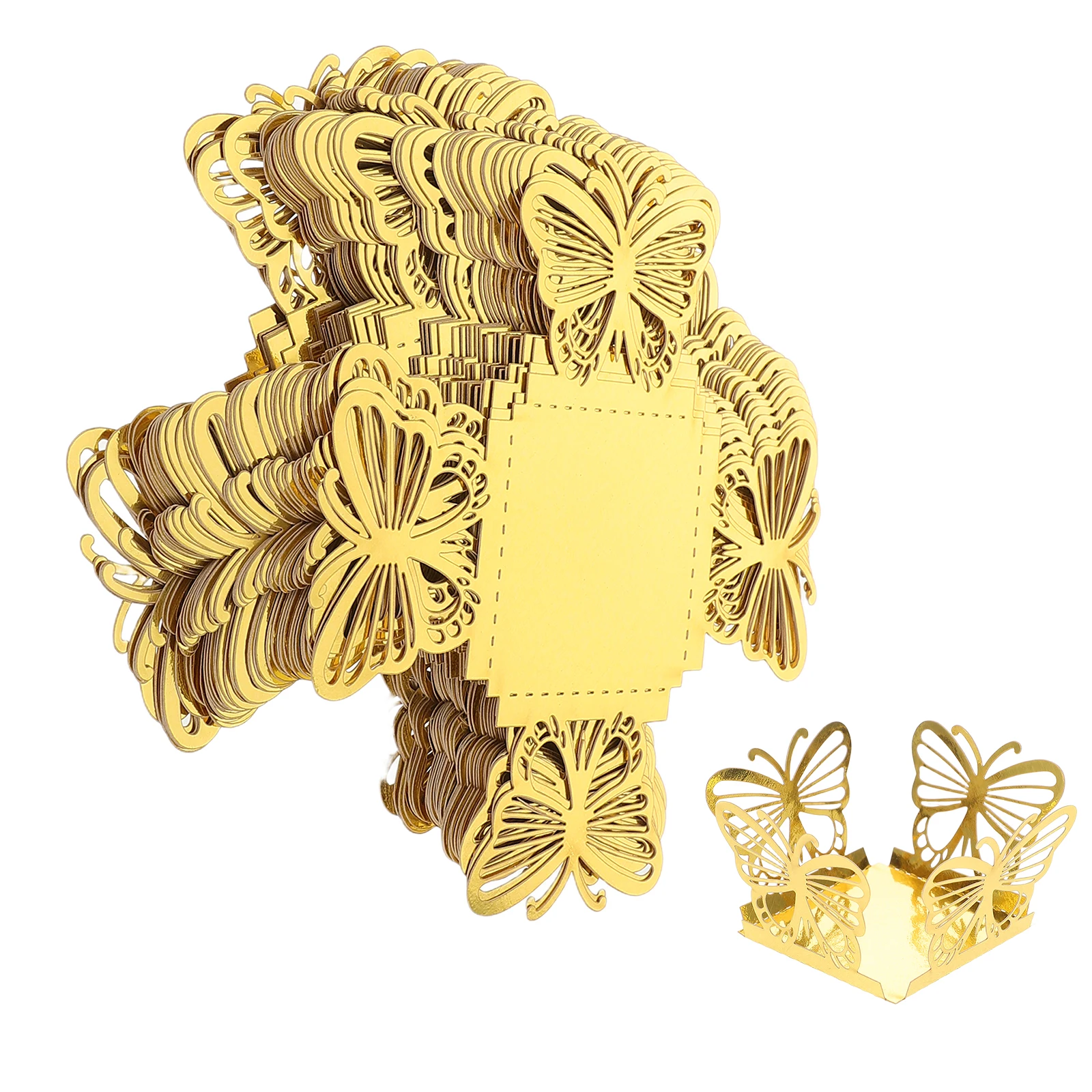 

50pcs Creative Candy Box Hollow Butterfly Chocolate Packaging Paper Boxes Square Treat Holder Gifts Empty Kitchen Bar Supplies