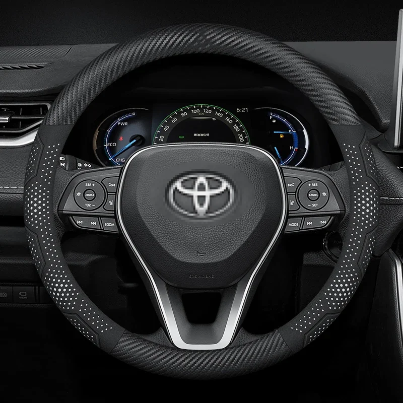 Car Chamois Steering Wheel Cover For Toyota Corlla Camry Yaris Auris C-HR RAV4 Land Cruiser Prius Harrier bz3 bz4 Accessories