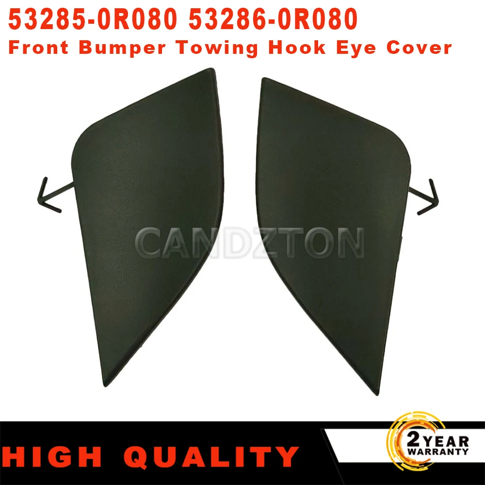 

New 53285-0R080 53286-0R080 Front Left Right Black Bumper Tow Hook Eye Cover Cap For Toyota RAV4 2016 2017 2018 Exterior Parts