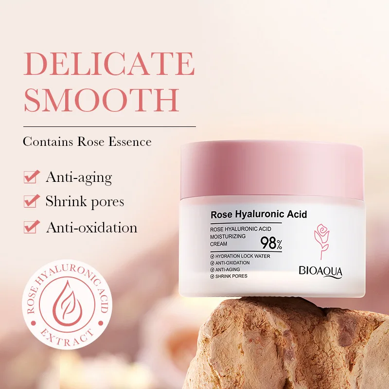 BIOAQUA Rose Hyaluronic Acid Face Cream skincare Face Firming Creams Moisturizing Brightening Facial Cream Skin Care