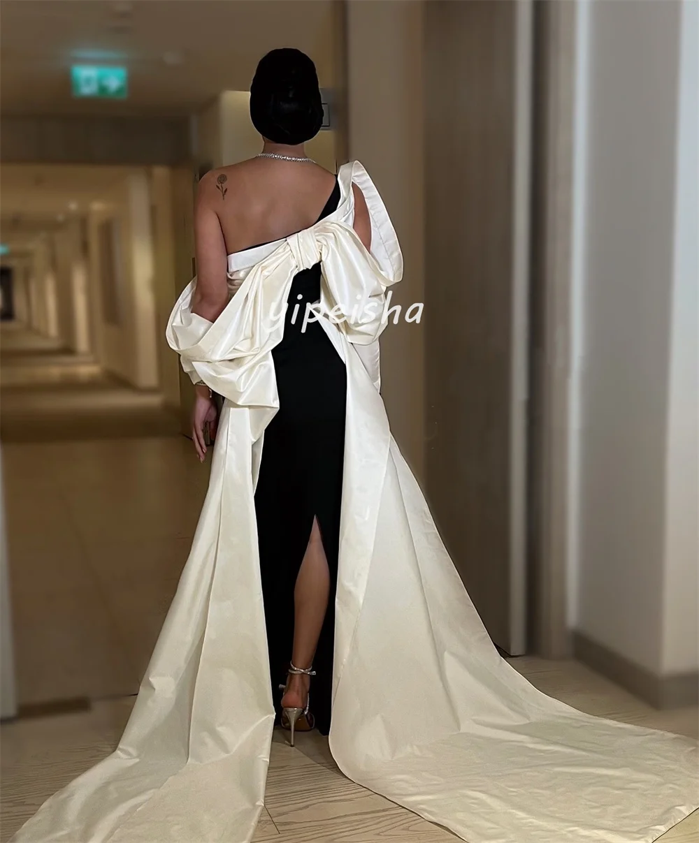 Robe longue en Jersey plissée, asymétrique épaule dénudée, à la mode, personnalisée, robes d'occasion sur mesure, Style moderne, haute qualité