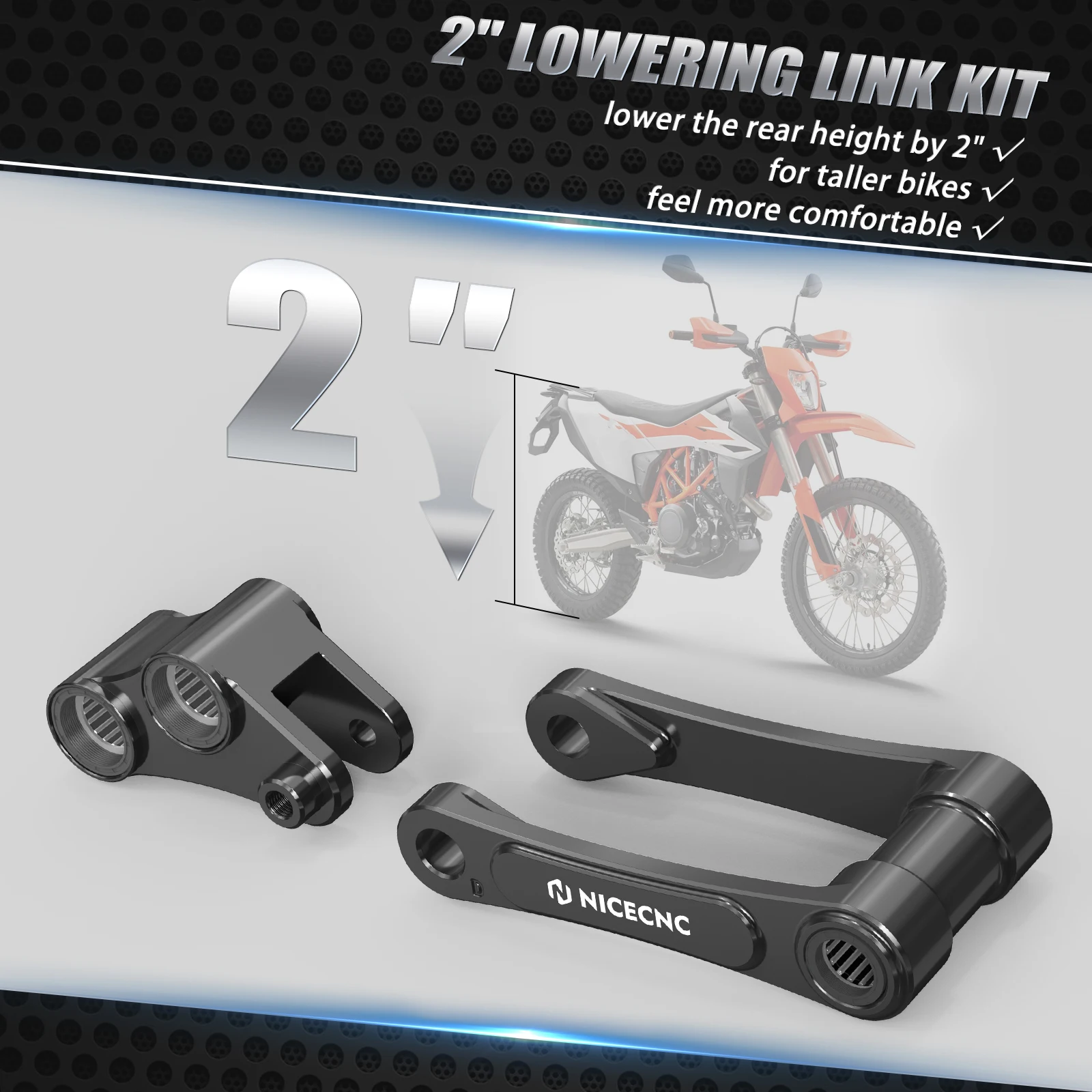 For 2019-2024 KTM 690 Enduro R SMC R Rear Suspension Lowering Linkage Husqvarna 701 Enduro/Supermoto GasGas SM700/ES700 2022-24