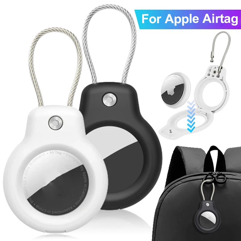 For Apple Airtag Air Tag Safety Lock Protector Case Secure Holder with Lanyard Keychain Anti Lost Location Tracker Cover