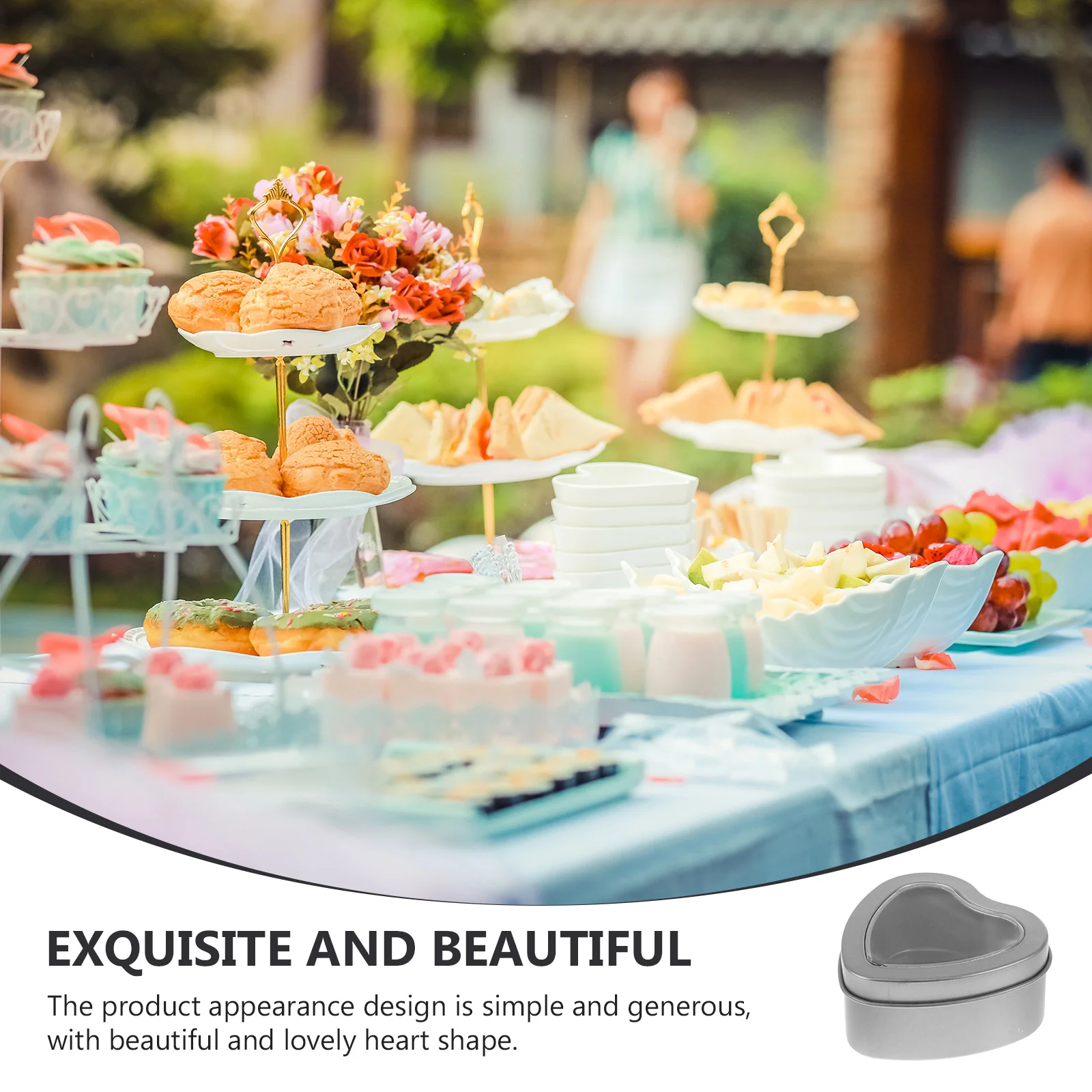 

8Pcs Wedding Candy Cans Heart Shape Storage Cans Portable Candy Storage Tins Lovely Gift Packing Case Durable Tin