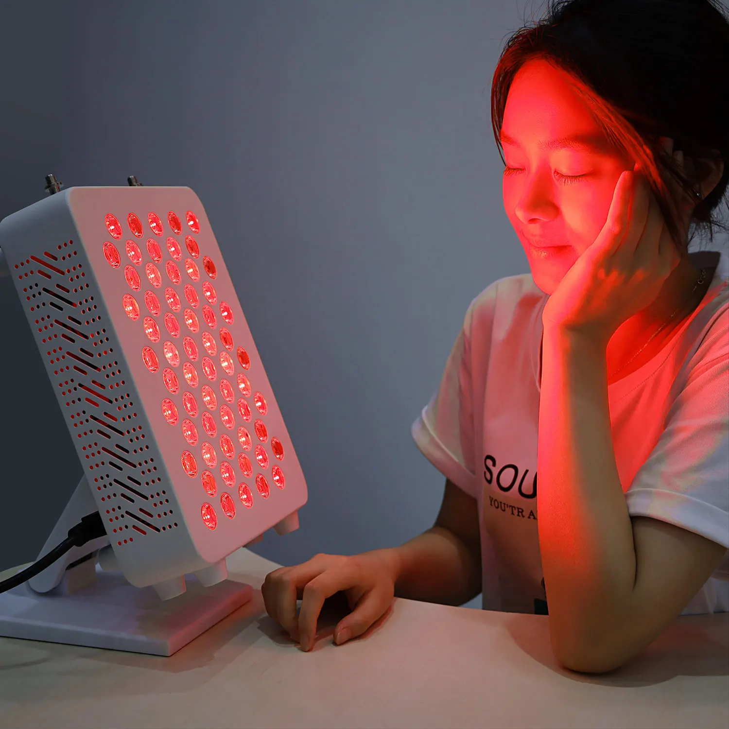 Desktop Red Light Therapy Panel RL60S 60pcs 660nm 850nm 3w 5w Infrared Light Therapy Lamp With Stand Pain Relieve For Home Use