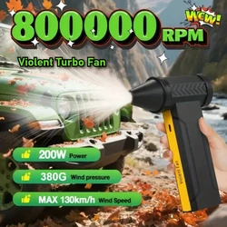 New 800000RPM Super wind 60M/S Mini Turbo Fan 10000MAH Handheld Brushless Motor Generation Blower industrial Dust Fan HOME