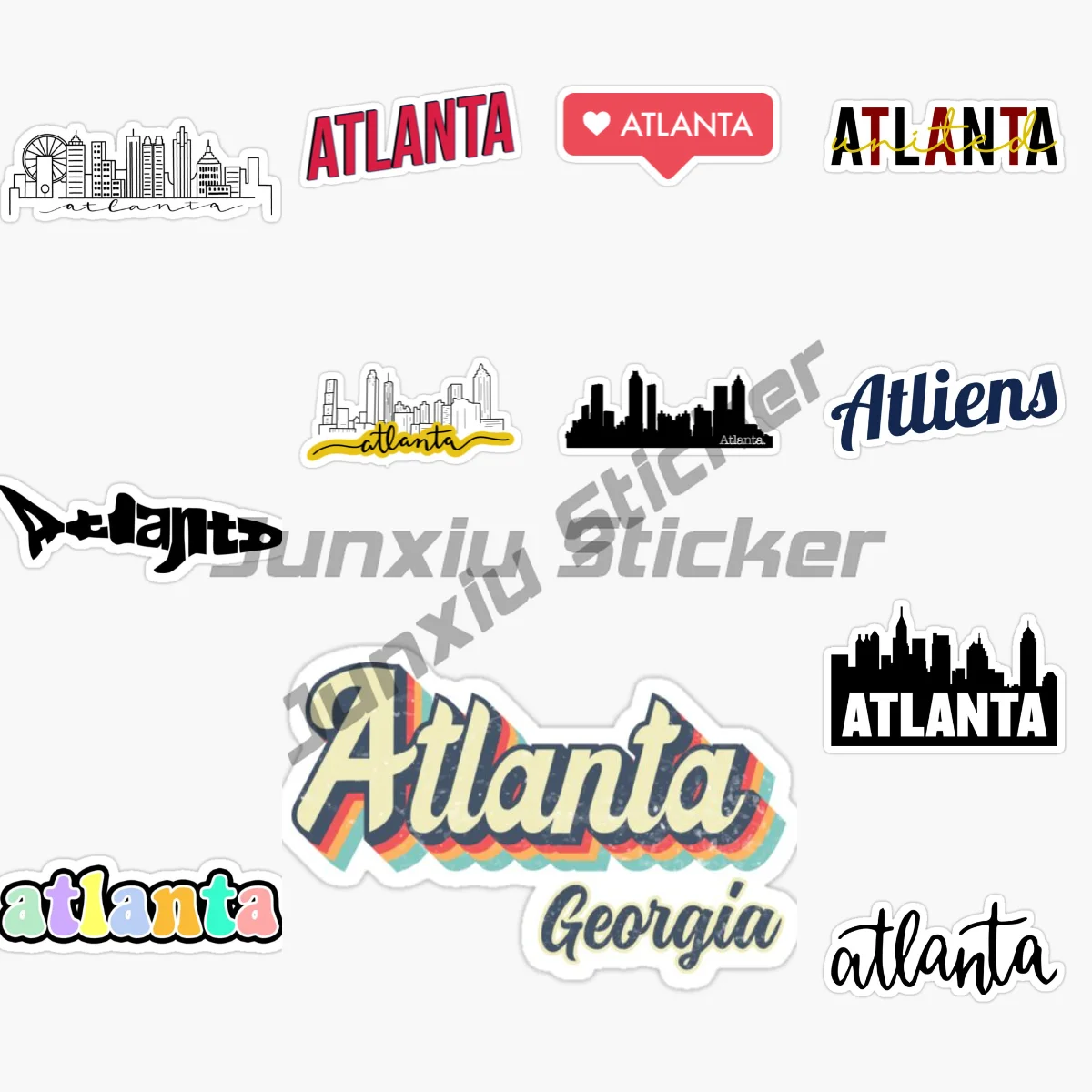 

ATLANTA Georgia Car Stickers Vinyl Waterproof Graffiti Sticker for RV VAN Occlusion Scratch Motorcycle Decal