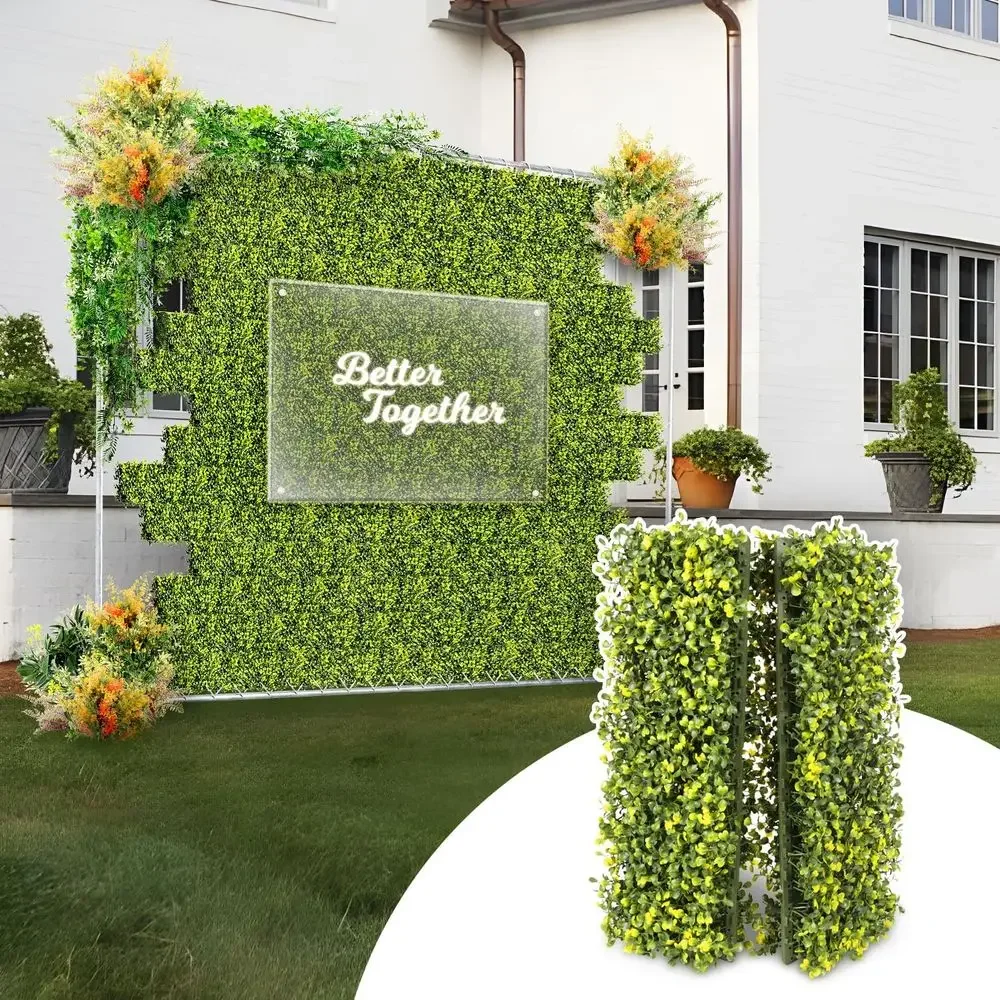 

Double-Sided Artificial Grass Wall Panels for Privacy, Ivy Hedge, Room Divider, Outdoor Garden, Wedding Decor