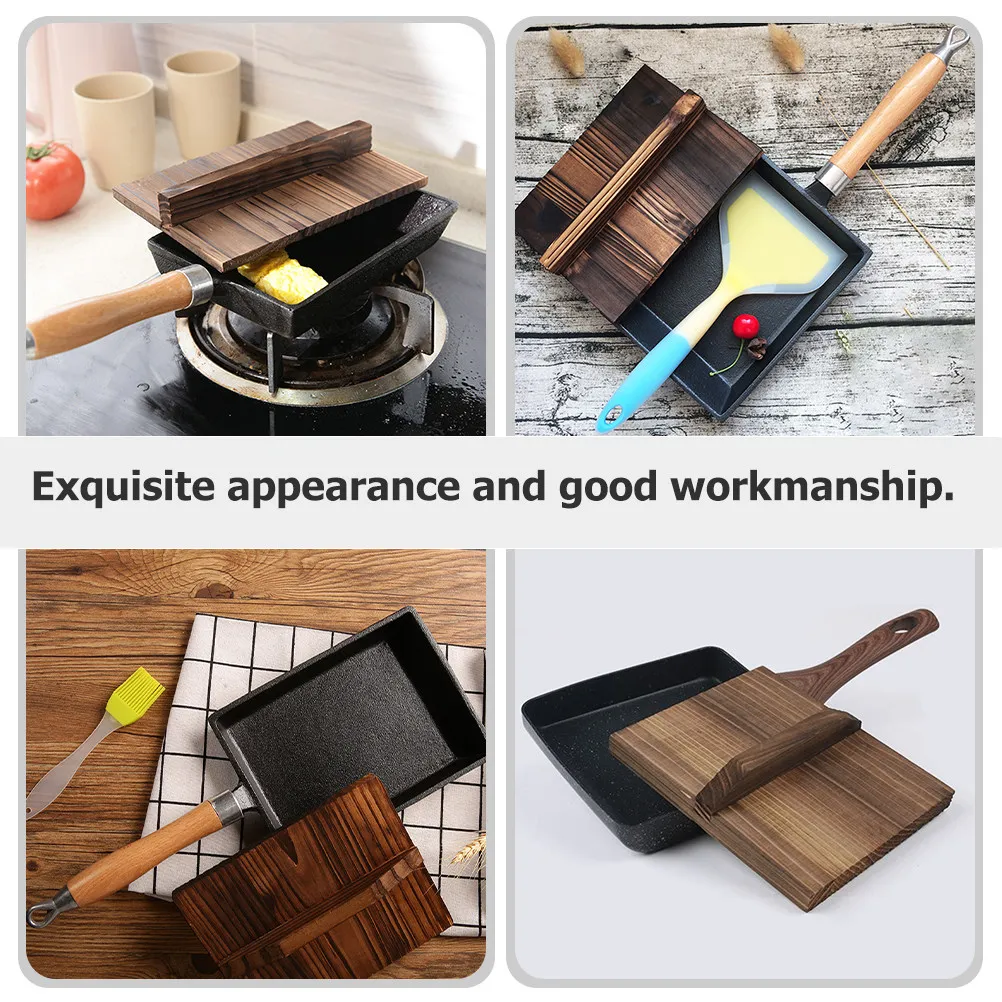 Wooden Pan Lid Kitchen Japanese Wood Rectangular Pot Cover Ergonomic Handle Cooking Tool Household Pot Protector Anti Overflow view 3