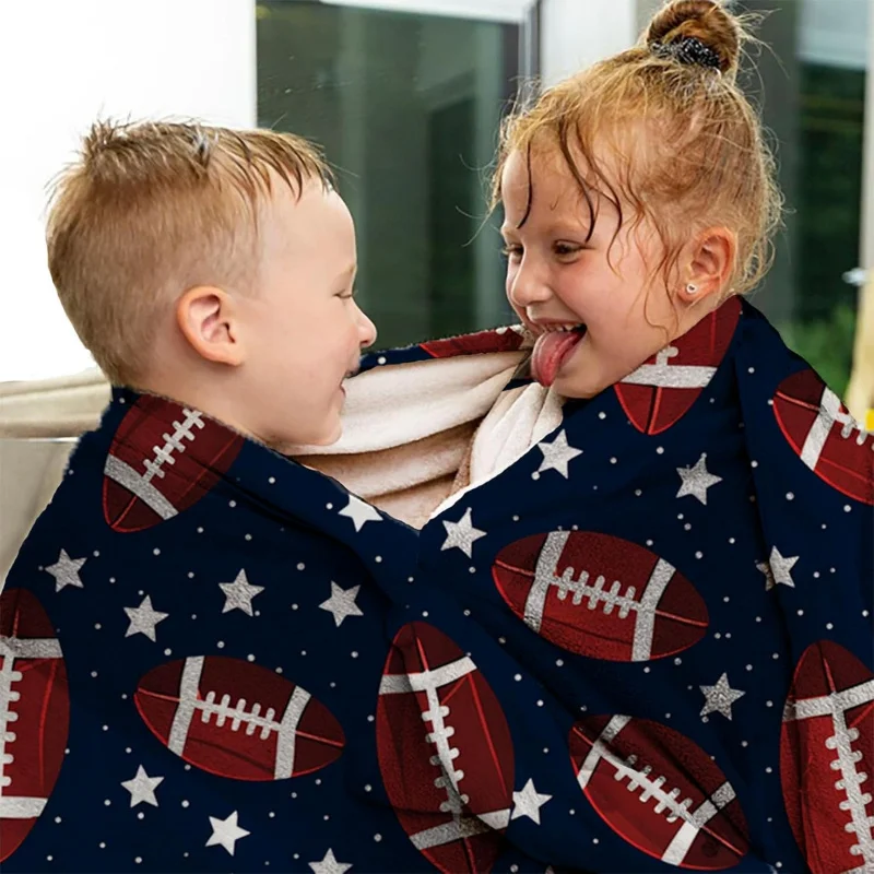 Boy and girl pet soccer blanket, soccer mom's birthday, Christmas, Thanksgiving gift for her son and daughter, dark blue