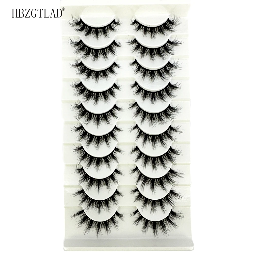 Nuovo 10 paia ciglia finte 5D ciglia finte visone soffici volume morbido ciglia naturali ciglia incrociate ciglia trucco riutilizzabili cils