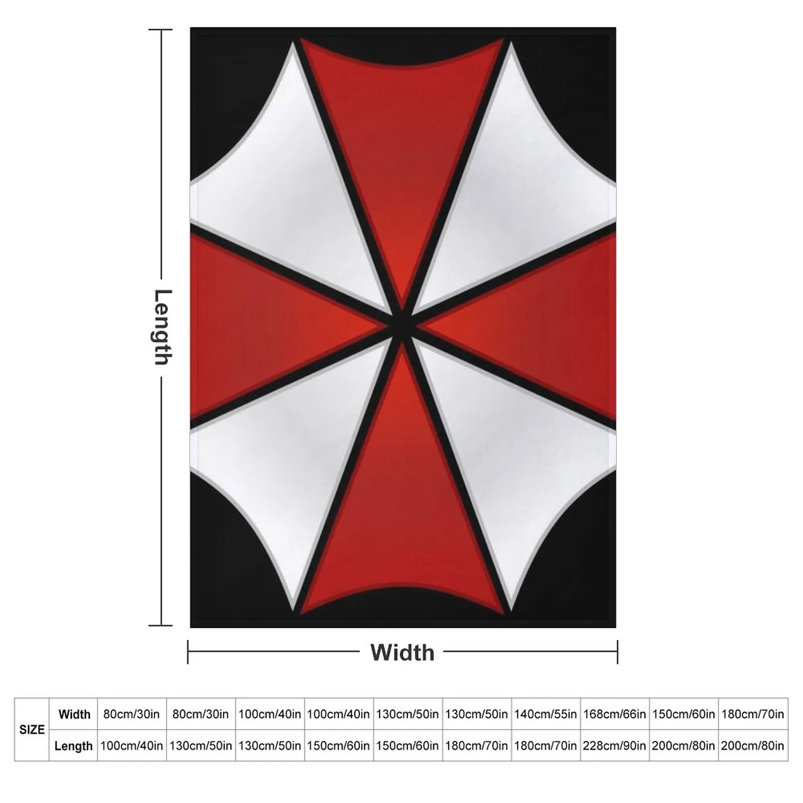 Umbrella Corporation symbol Throw Blanket Large Shaggy Blankets