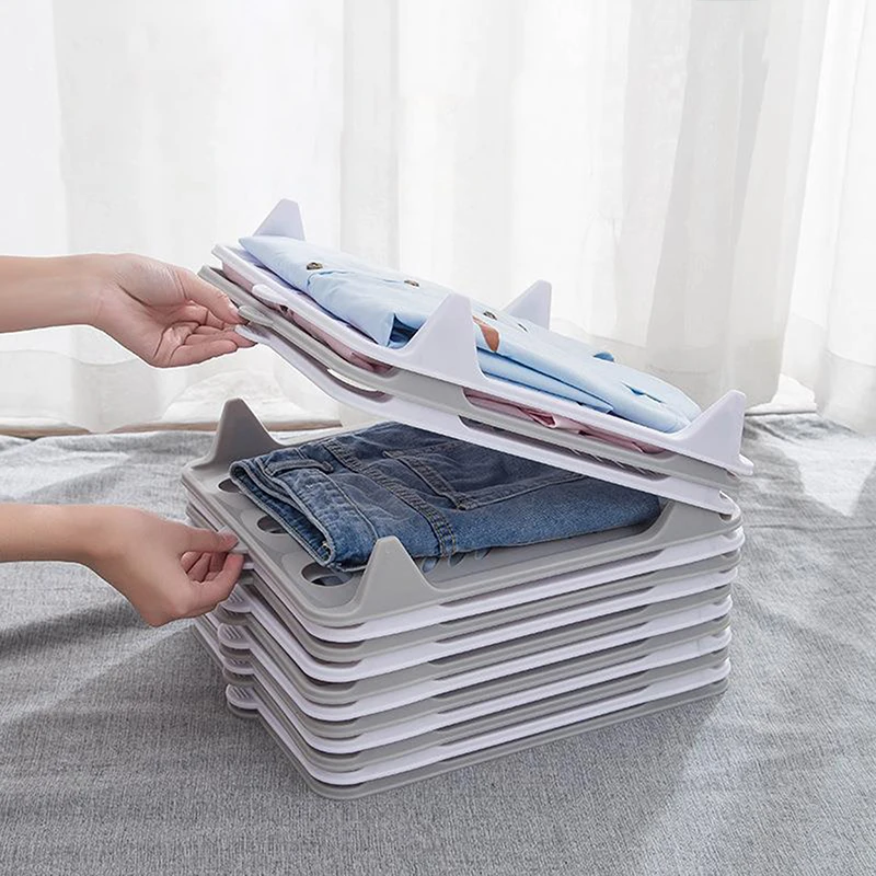 Pants T-Shirt Organizer Rack For Home Wardrobe Short Sleeve Classification Stacking Board Layered Folding Clothes Storage Board