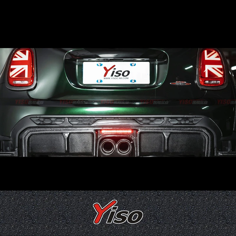 FOR BMW MINI F55 F56 JCW Cooper S Modified Carbon fiber Aerodynamic kit YISO Rear Bumper Patch