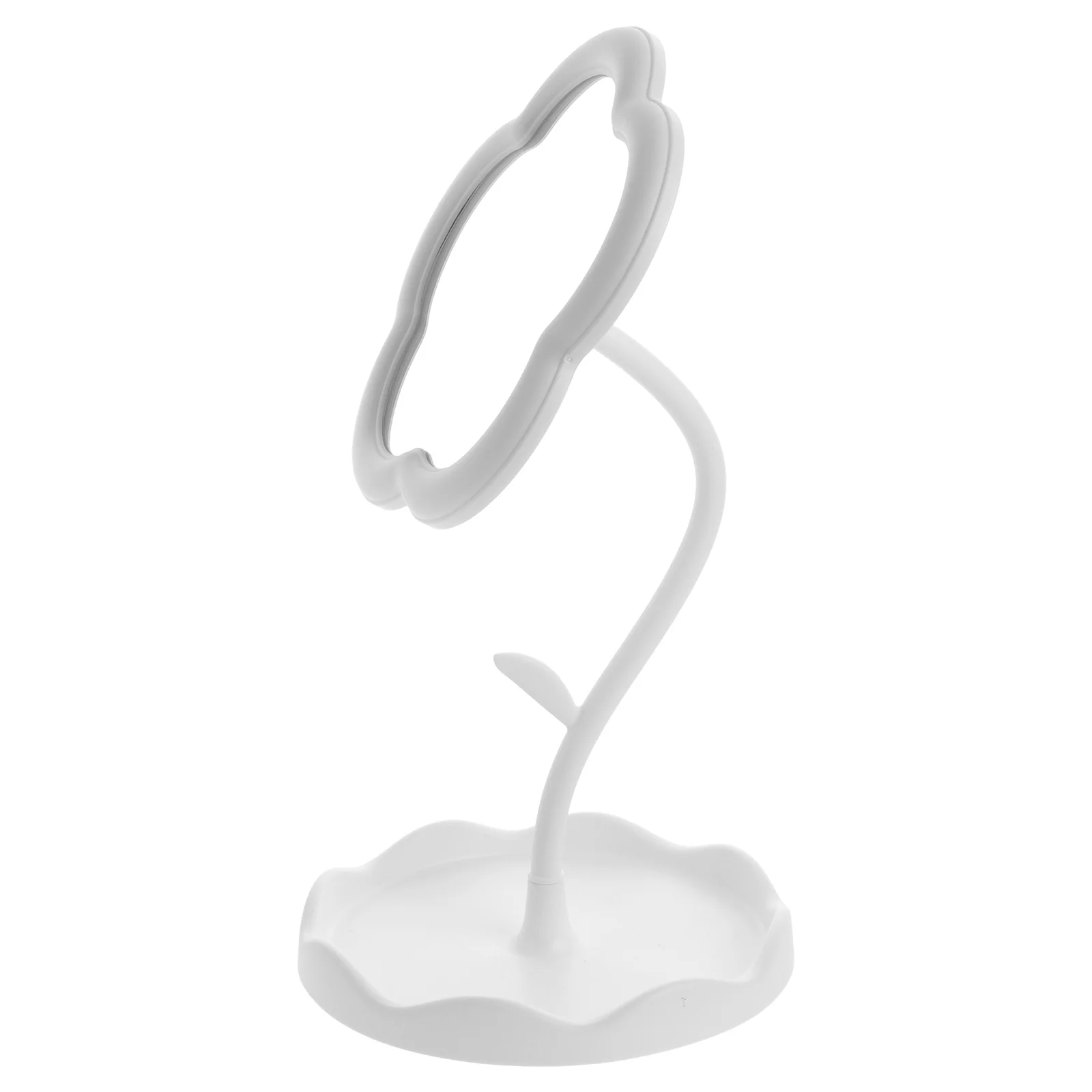 花の形の化粧鏡、卓上化粧鏡、小型テーブルミラー、丈夫なプラスチックガラススタンド、家庭用、日常使用、オフィス用ミラー