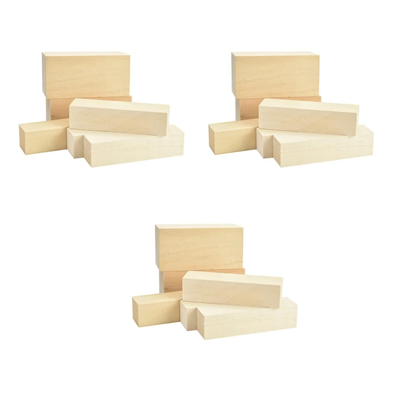 

3X Basswood Carving Wood Natural Blanks Balsa Wood For Carving Wood Untreated Carving Block Carving Blanks For Craft