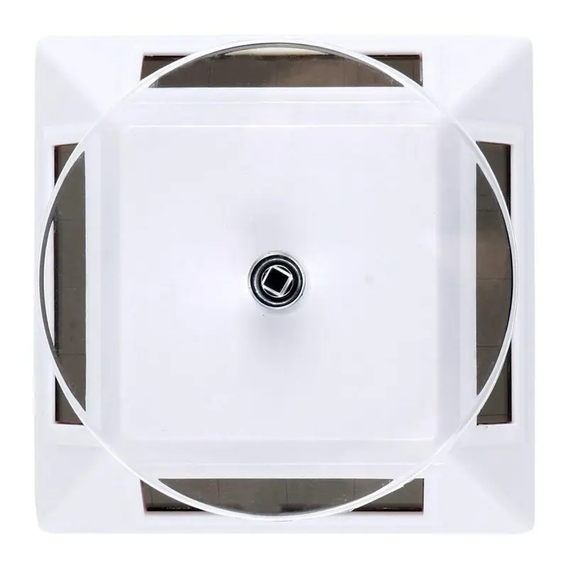 DT19 3X White Solar/Battery Powered Rotating Display Stand for Jewellery Art Photography Exhibition, ABS 10x10x4.2cm,