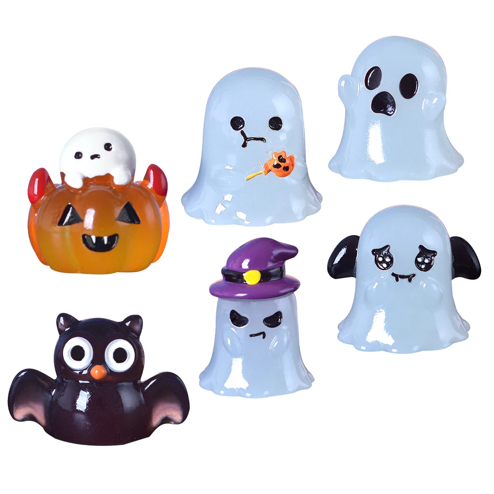 

6 Pcs Halloween Adornments Home Decor Ornaments Halloween Scene Layout Home Ghost Decoration Resin Mini Table Centerpiece