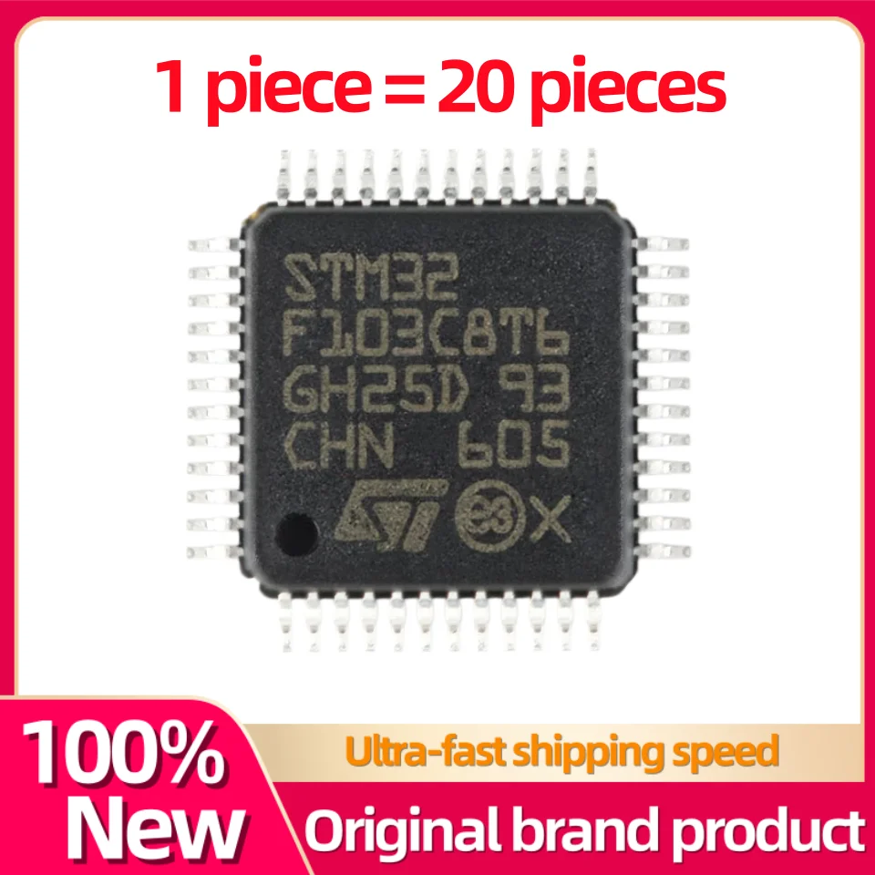 20PCS STM32F103C8T6 LQFP-48 ARM Cortex-M3 32-bit microcontroller - MCU