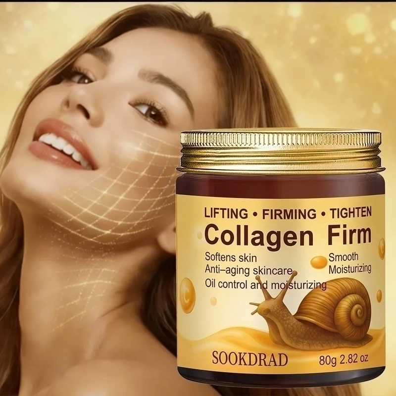 Collagen Firming Cream with Snail Extract, Daily Essential, Moisturizes & Firms, Face/Neck/Body, All Skin Types,80g/2.82oz