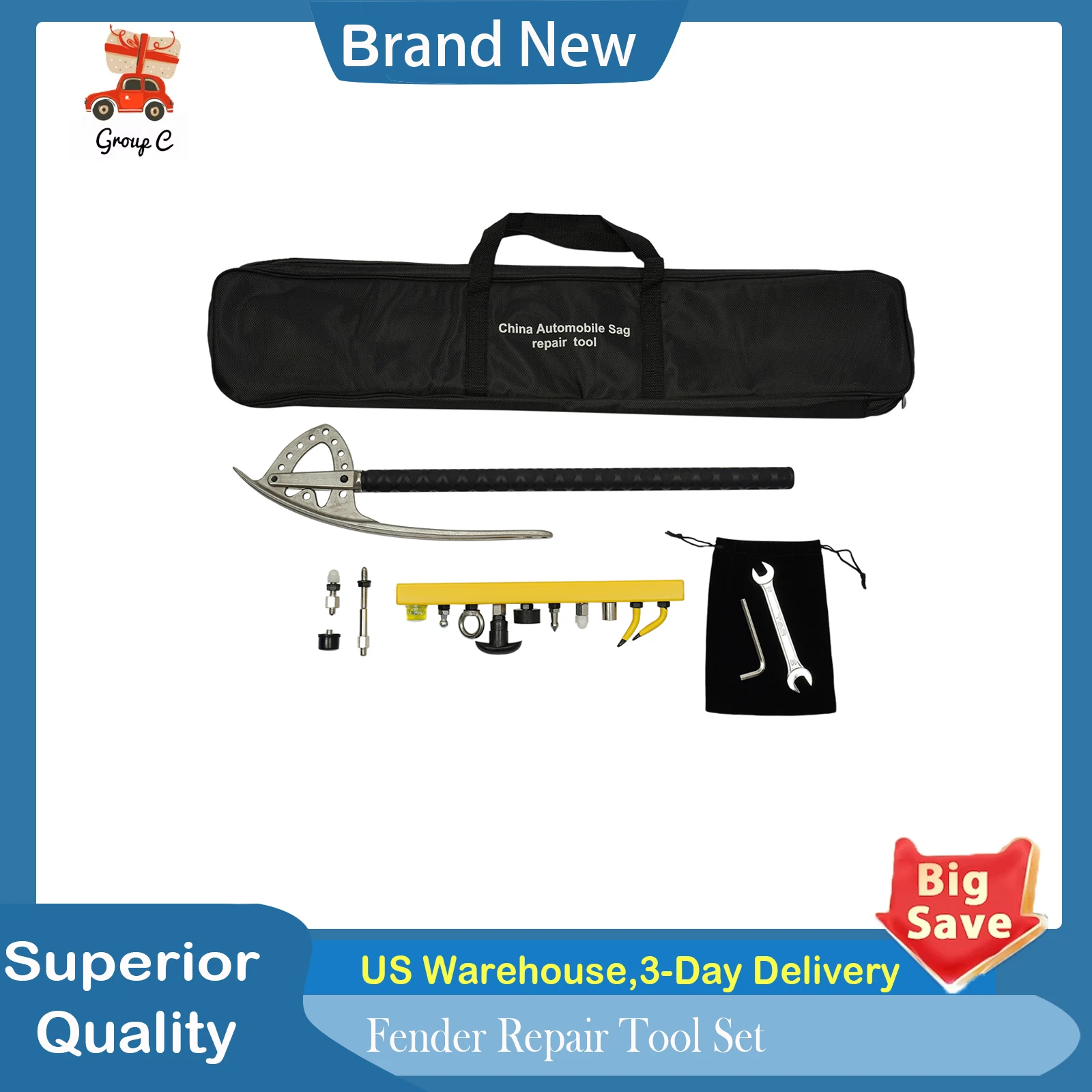 

Dent Removal Kit, Fender Repair Tool Set, Professional Car Body Panel Dent Puller Tool for Paintless Dent Repair