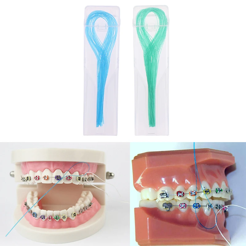 70 buah/kotak benang gigi benang gigi, garis traksi gigi 0.5mm penjepit mahkota jembatan pemasang implan Hoop alat traksi kawat gigi