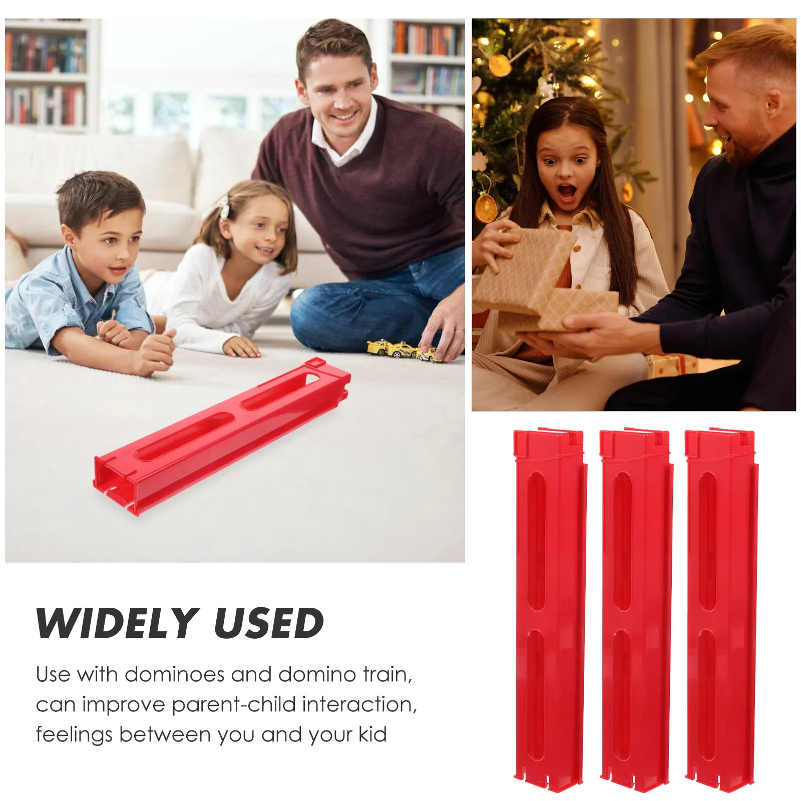 3 قطع مشبك تمديد قطار الدومينو، ملحقات قطار الدومينو للتوزيع التلقائي، مكعبات بناء للأطفال لتفاعل الوالدين والطفل
