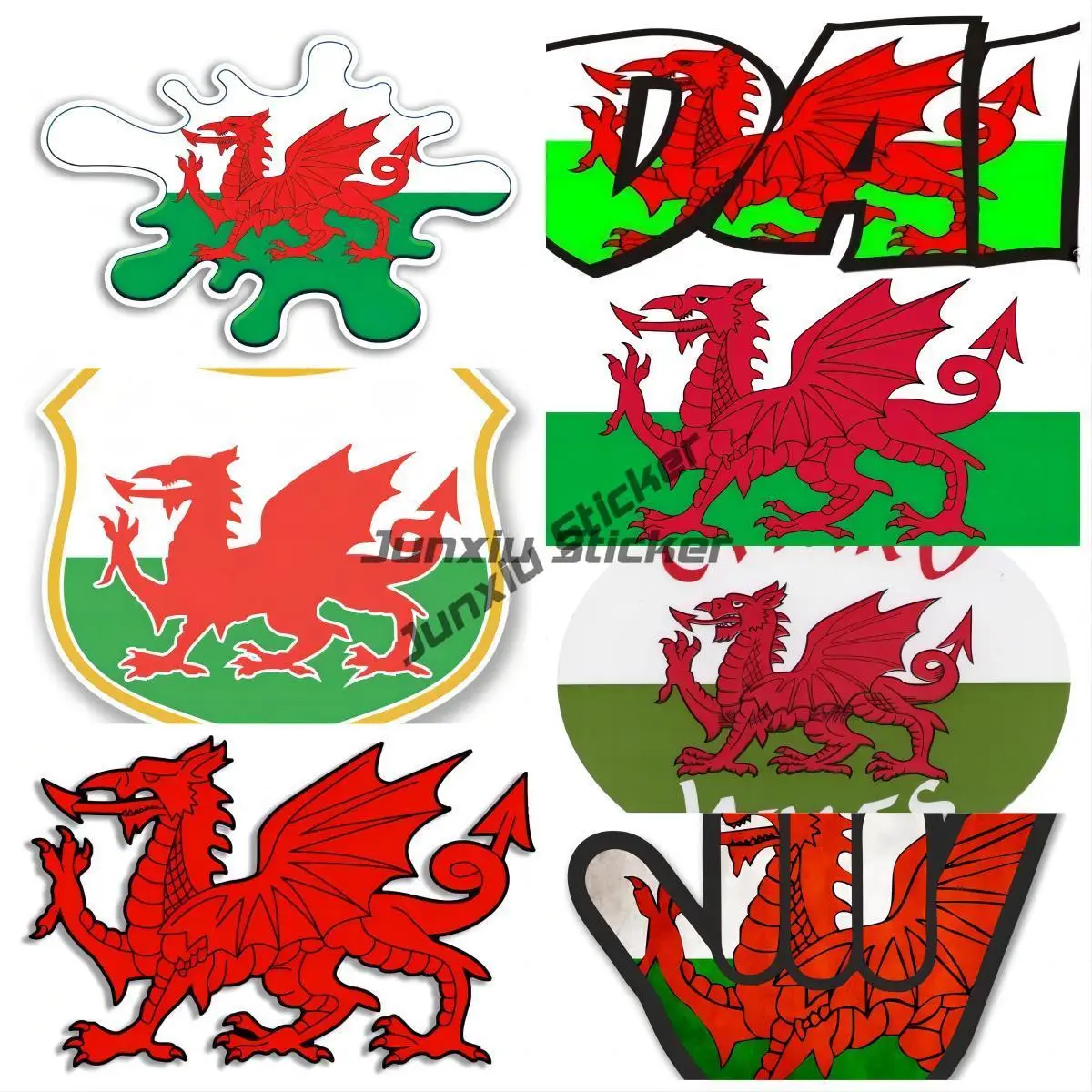 

Wales Welsh Dragon CYMRU Flag Vinyl Car EXTERNAL Window Bumper Sticker Truck Camper Guitar Car Body Refrigerator Wall