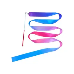 2m wstążki do tańca rytmiczna dziewczyna sztuka gimnastyka balet Streamer Twirling Rod Rainbow Stick sportowa wstążka treningowa różdżki tancerza