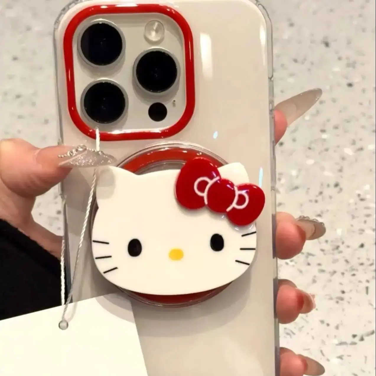 

Магнитный держатель для телефона Griptok Cartoon Sanrio Hello Kitty, подставка для iPhone 17, 16, Samsung, совместимый с MagSafe Smart Tok