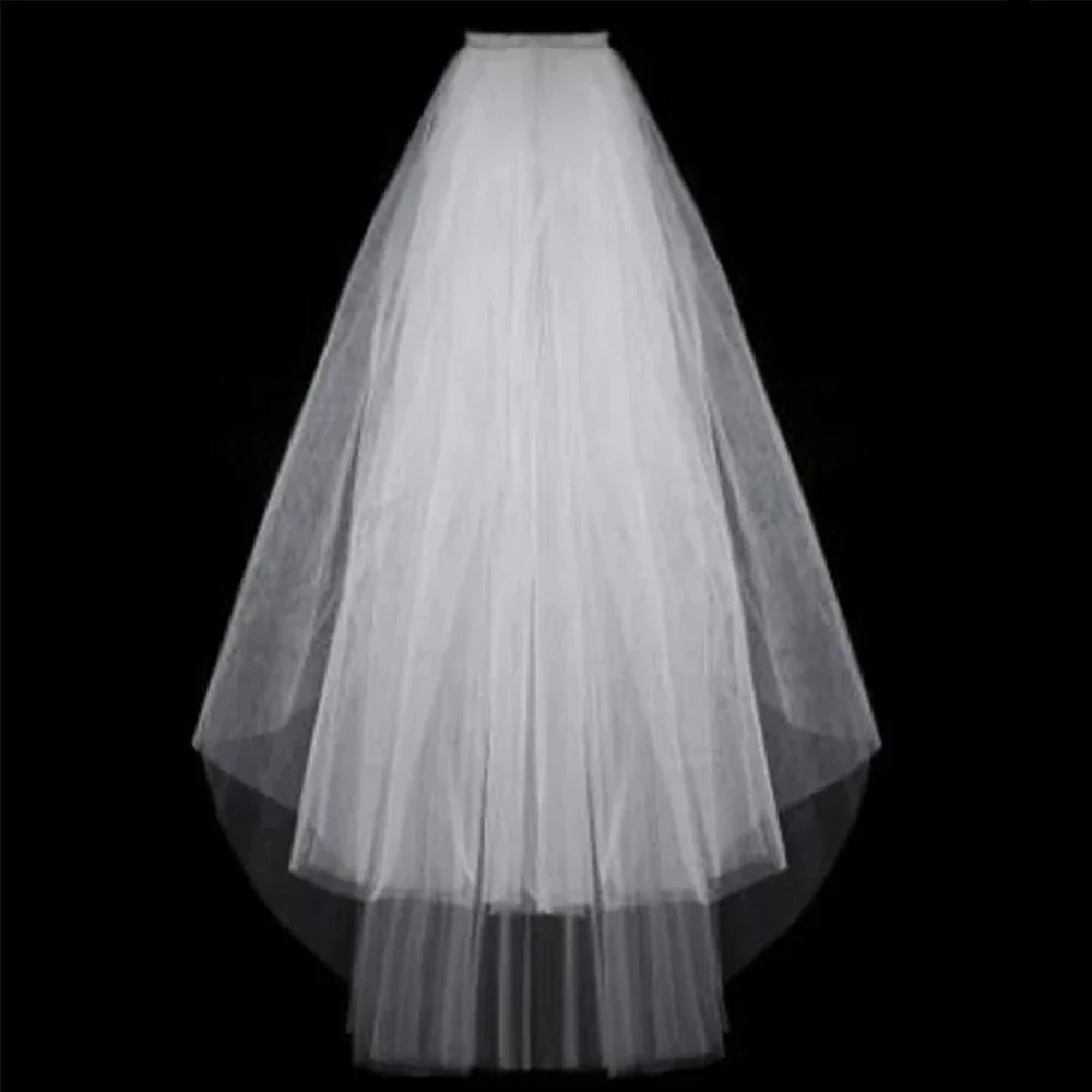 

Short Tulle Wedding Veils Cheap White Ivory Bridal Veil for Bride for Mariage Wedding Accessories