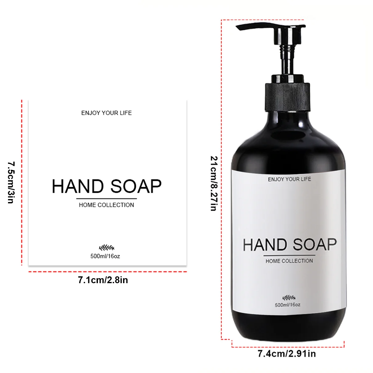 Refillable Plastic Hand Soap Dispenser  Lotion Disepnser Bottle Press Pump Soap Bottle Kitchen Countertop Decoration Dish Bottle