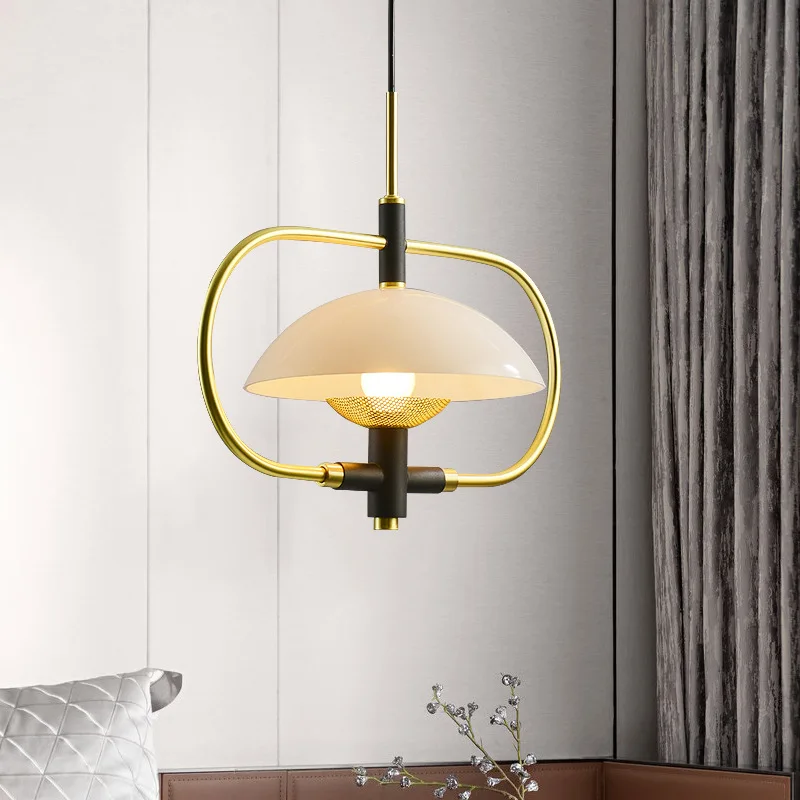 Imagem -04 - Luminária Pendente Estilo Nórdico Suspensão em Metal Vidro Dourado Preto para Decoração de Sala de Estar Casa de Campo Quarto