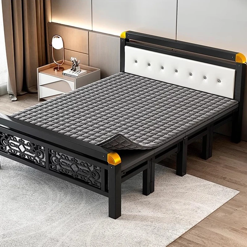 Nordic Adults Beds Metal Multifunctional Modern Foldable Bed Frames Garden Minimalist Cama Dobravel Portatil Theater Furniture