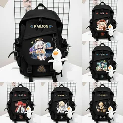 Genshin Impact Paimon Klee Mochilas School Backpacks Bags Students Schoolbags Satchel Kids Teens Shoulder Travel Bags