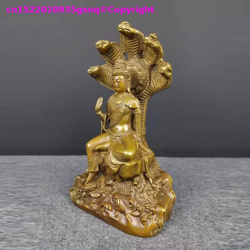 Vintage figure of Buddha bronze Decorative buddha Statue Nagarjuna Bodhisattva buddha statue Buddhist family offer sacrifices - view 3