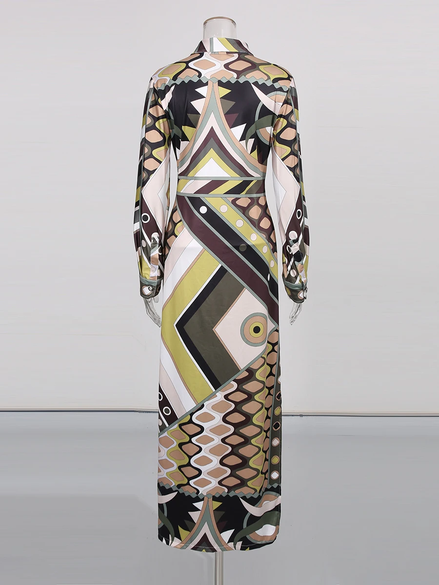CHICEVER-Robe Longue Amincissante à Manches sulfpour Femme, Vêtement avec lèvent Épissés, Taille Haute, Chic, Design, Nouvelle Collection