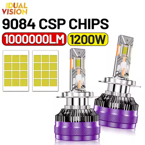 1000000LM 1200W H7 H4 LED Headlights Canbus H11 H8 6500K White H1 HB3 9005 HB4 9006 9012 HIR2 H9 H16 24PCS 9084 CSP Car Lights